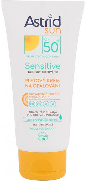 Nawilżający krem przeciwsłoneczny z filtrem do twarzy - Astrid Sun Sensitive Face Cream — Zdjęcie N1