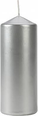 Świeca cylindryczna 60x150 mm, srebrna metaliczna - Bispol — Zdjęcie N1