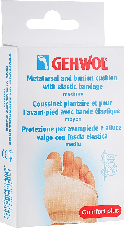 Poduszka ochronna pod śródstopie i nakładka na kciuk wykonana z żelowo-polimerowej i elastycznej tkaniny - Gehwol  — Zdjęcie N1