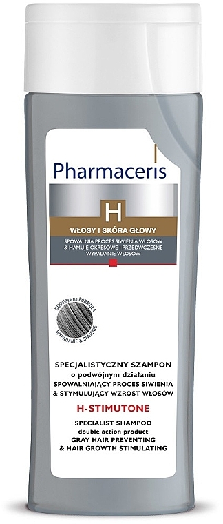 PRZECENA!  Specjalistyczny szampon do włosów - Pharmaceris H-Stimutone Specialist Shampoo Gray Hair Preventing & Hair Growth Stimulating * — Zdjęcie N1