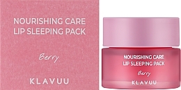 Maska na noc do ust o zapachu jagód - Klavuu Nourishing Care Lip Sleeping Pack Berry — Zdjęcie N2