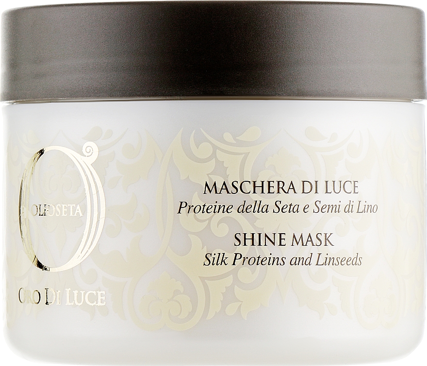Nabłyszczająca maska z proteinami jedwabiu i ekstraktem z nasion lnu - Barex Italiana Olioseta Oro Di Luce Shine Mask — Zdjęcie N1