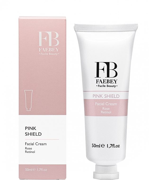 Krem do twarzy z różą i retinolem - Faebey Pink Shield Facial Cream — Zdjęcie N1