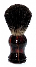 Pędzel do golenia z włosia borsuka, plastikowy, czarno-brązowy - Golddachs Pure Badger Plastic Tortie Havanna — Zdjęcie N1