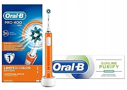 Kup Zestaw - Oral-B Pro 400 Cross Action Orange Set (t/paste/75ml + t/brush/1pcs)