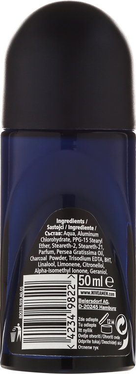 Antyperspirant w kulce z węglem dla mężczyzn - NIVEA MEN Deep Dry & Clean Feel 48H Anti-Perspirant — Zdjęcie N2