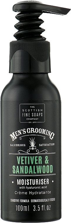 Nawilżający krem do twarzy dla mężczyzn z dozownikiem - Scottish Fine Soaps Vetiver & Sandalwood Moisturiser — Zdjęcie N1