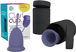 Silikonowy kubeczek menstruacyjny z etui, rozmiar 1 (S) - Claripharm Claricup Menstrual Cup — Zdjęcie N1
