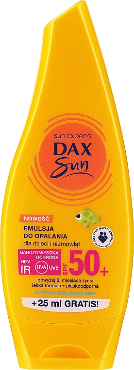 Emulsja do opalania dla dzieci i niemowląt SPF 50 - Dax Sun Emulsion  — Zdjęcie N2