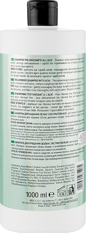 Szampon zwiększający objętość włosów z ekstraktem z jagód acai - Brelil Numero Volumising Shampoo — Zdjęcie N4