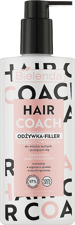 Odżywka-filler odbudowująca do włosów suchych i puszących się - Bielenda Hair Coach — Zdjęcie N1