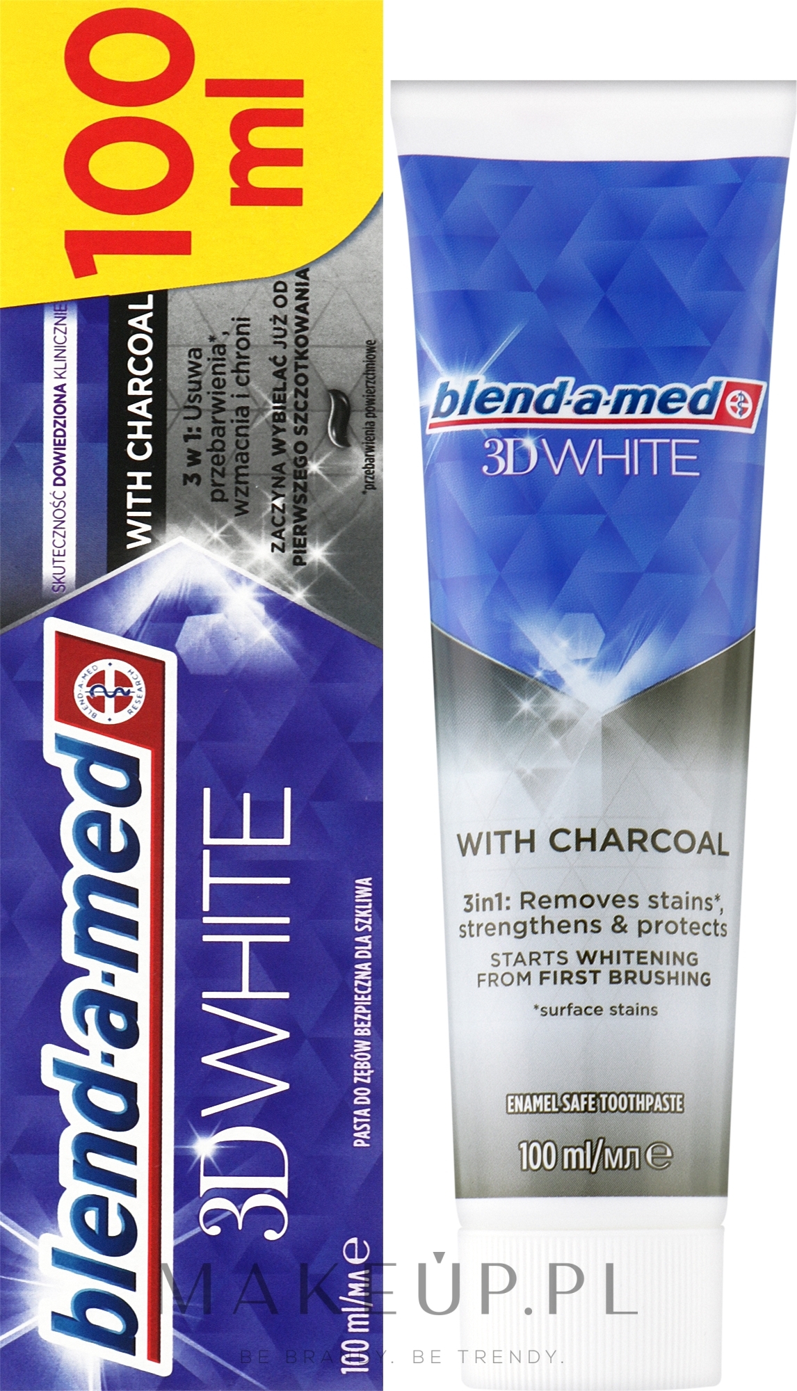Pasta do zębów z ekstraktem z węgla drzewnego Wybielanie i głębokie czyszczenie - Blend-a-med 3D White — Zdjęcie 100 ml