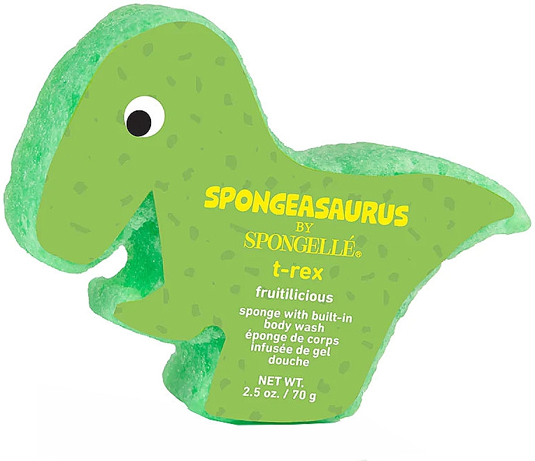 Gąbka pod prysznic wielokrotnego użytku dla dzieci T-Rex - Spongelle Spongeasaurus T-Rex Body Wash Infused Buffer — Zdjęcie N2