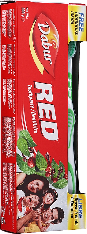 Zestaw do pielęgnacji zębów - Dabur Red (toothbrush/1pc + toothpaste/200g) — Zdjęcie N2