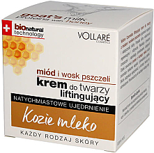 Kup PRZECENA! Liftingujący krem do twarzy z miodem i woskiem pszczelim - Vollaré Cosmetics Kozie mleko*