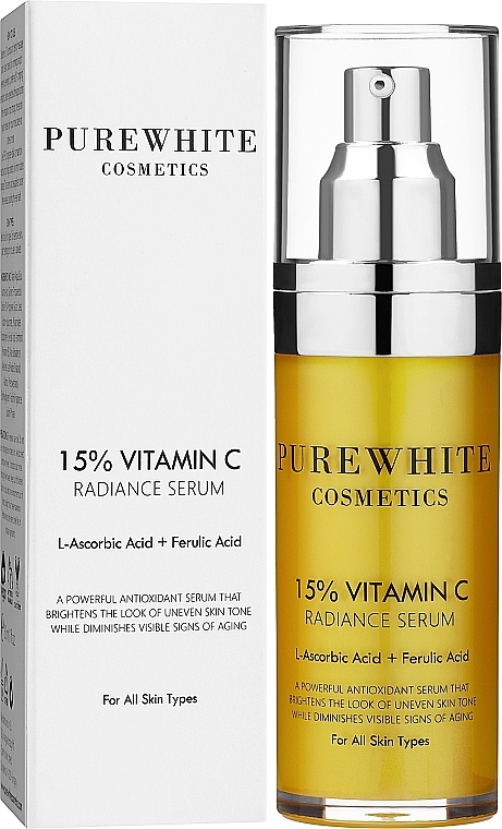 Rozświetlające serum do twarzy z witaminą C - Pure White Cosmetics 15% Vitamin C Radiance Serum — Zdjęcie N2