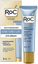 Wygładzający i rozjaśniający krem pod oczy przeciw zmarszczkom i cieniom pod oczami - RoC Multi Correxion Even Tone & Lift Eye Cream  — Zdjęcie N1