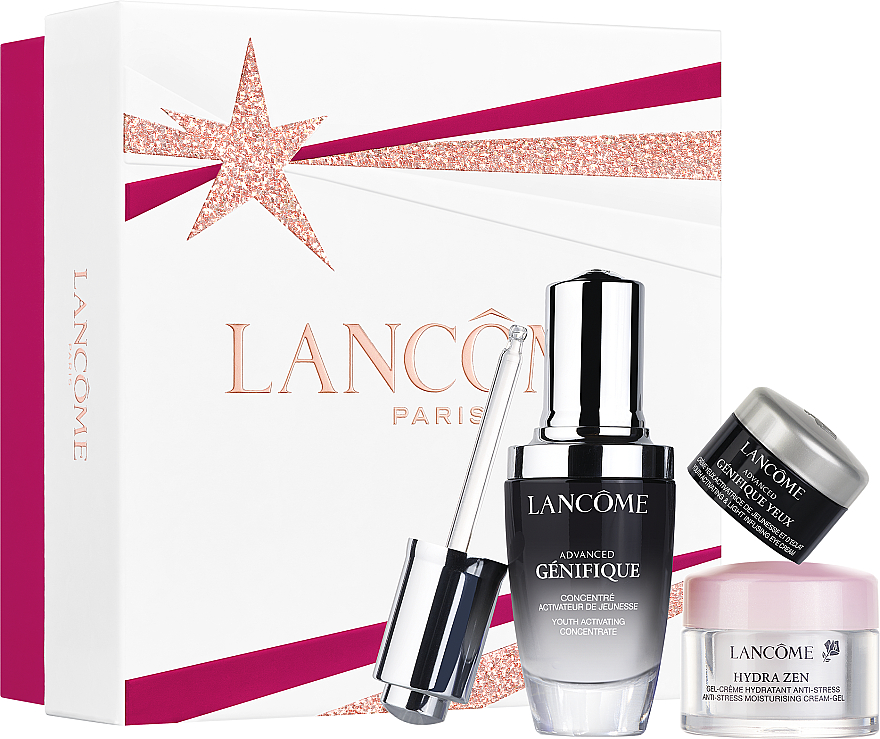 Zestaw - Lancome Hydra Zen & Genifique Set ( conc/30ml + cr/gel/15ml + eye/cr/5ml) — Zdjęcie N1