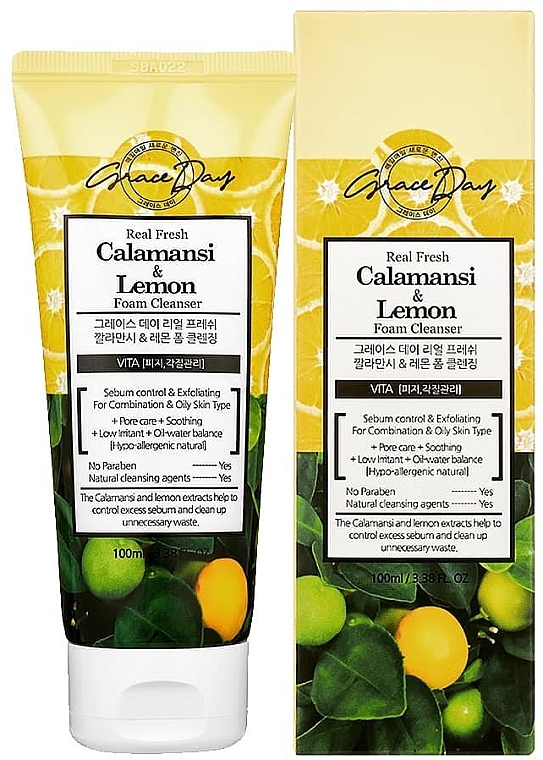 Pianka do mycia twarzy z ekstraktem z kalamondin i cytryny - Grace Day Real Fresh Calamansi Lemon Foam Cleanser — Zdjęcie N3
