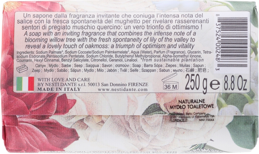 Naturalne mydło w kostce Konwalia, wierzba i mąkla tarniowa - Nesti Dante Dolce Vivere Milano — Zdjęcie N2
