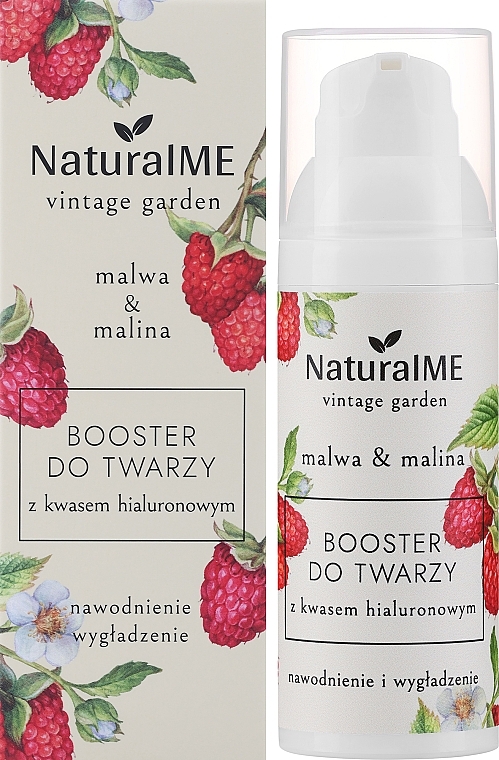 Booster do twarzy z kwasem hialuronowym - NaturalME Vintage Garden Malwa & Raspberry Hydration & Smoothing Booster — Zdjęcie N2