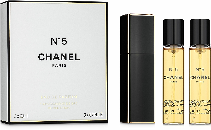 Chanel N°5 - Woda perfumowana (purse spray + dwa wymienne wkłady) — Zdjęcie N1