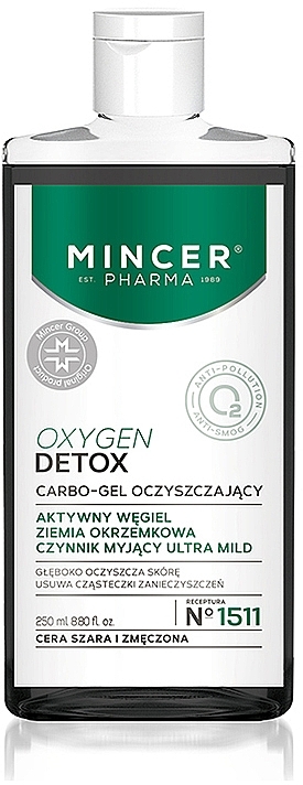 Carbo-gel oczyszczający do twarzy - Mincer Pharma Oxygen Detox N°1511