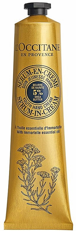 Krem-serum do skóry dłoni - L'occitane Youth Hand Cream Serum-In-Cream