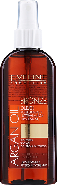 Olejek pogłębiający i utrwalający opaleniznę z olejem arganowym - Eveline Cosmetics Bronze Argan Oil