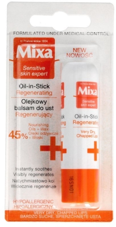 Balsam do ust - Mixa Oil-in-Stick Lip Balm — Zdjęcie N1