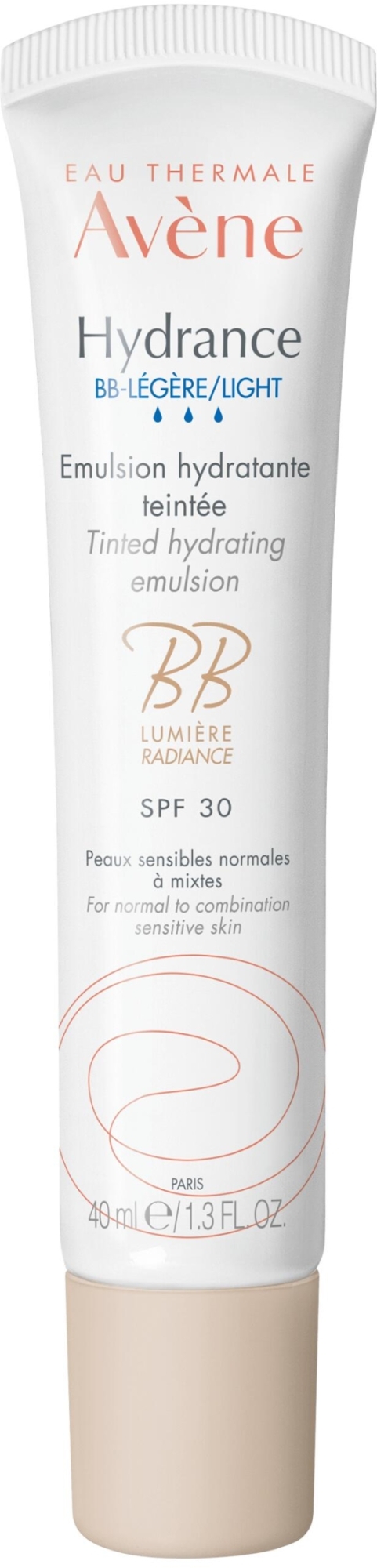 Lekki krem nawilżający BB SPF 30 - Avene Hydrance BB-Light Tinted Hydrating Emulsion SPF30 — Zdjęcie 40 ml