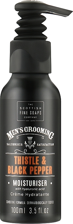 Nawilżający krem do twarzy dla mężczyzn z dozownikiem - Scottish Fine Soaps Mens Grooming Thistle & Black Pepper Moisturiser — Zdjęcie N1