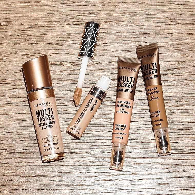 Korektor z końcówką chłodzącą - Rimmel Multi Tasker Wake Me Up Concealer & Foundation — Zdjęcie N9