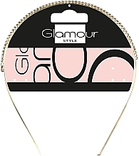 Metalowa opaska do włosów z drobnymi kryształkami, 417189 - Glamour — Zdjęcie N1