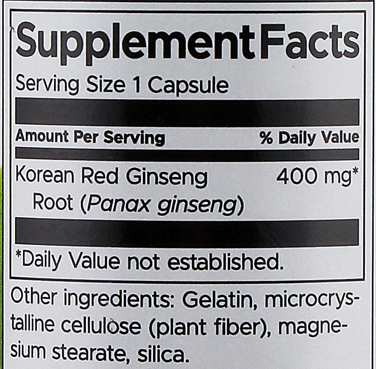 Suplement diety Korean Red Panax Ginseng Root, 400 mg	 - Swanson Full Korean Red Panax Ginseng Root — Zdjęcie N2