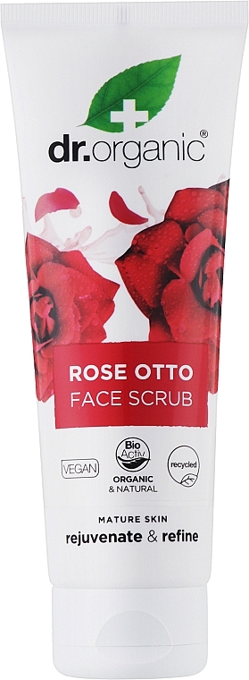 Delikatny peeling do twarzy Organiczna róża damasceńska Otto - Dr Organic Bioactive Skincare Rose Otto Face Scrub — Zdjęcie N2