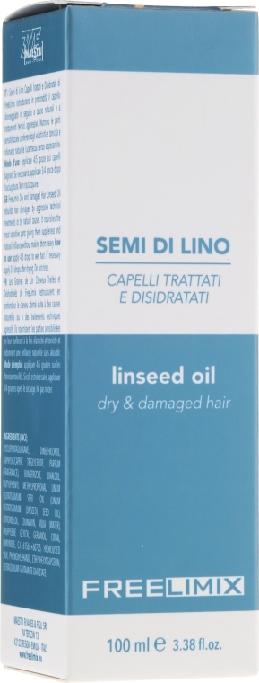 Olejek z olejem lnianym do włosów - Freelimix Semi Di Lino Linseed Oil For Dry And Damaged Hair — Zdjęcie N3