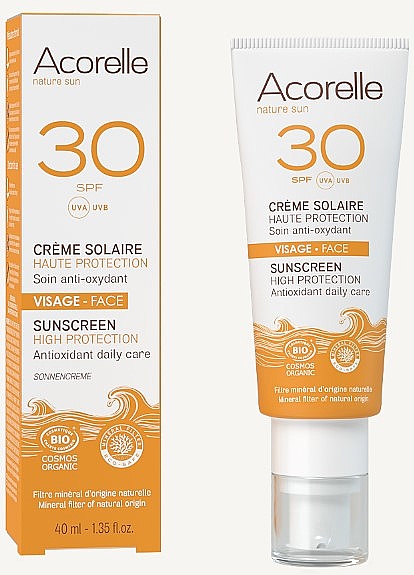 Krem przeciwsłoneczny do twarzy SPF 30 - Acorelle Face Sunscreen High Protection SPF 30 — Zdjęcie N1