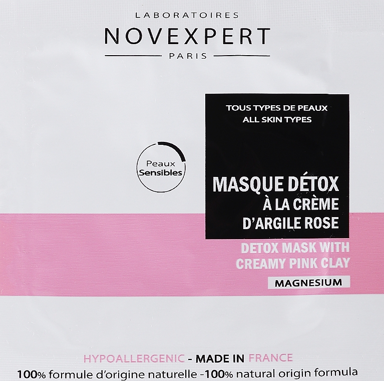 Detoksująca maseczka do twarzy z różową glinką - Novexpert Magnesium Mask Detox With Creamy Pink Clay (próbka) — Zdjęcie N1