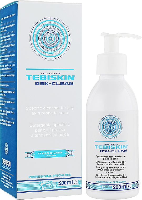 Żel myjący do skóry tłustej ze skłonnością do trądziku - Tebiskin Osk-Clean Cleanser — Zdjęcie N1