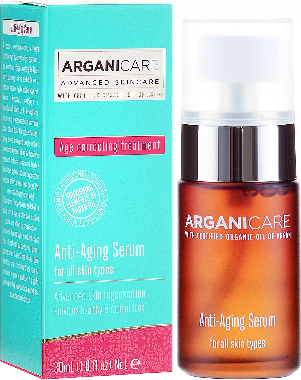 Przeciwzmarszczkowe serum do twarzy - Arganicare Anti-Aging Serum — фото N1