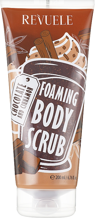 Piankowy peeling do ciała Czekolada i cynamon - Revuele Foaming Body Scrub Chocolate and Cinnamon — Zdjęcie N1