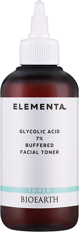 Tonik do twarzy z kwasem glikolowym - Bioearth Elementa Glycolic Acid 7% Buffered Facial Toner