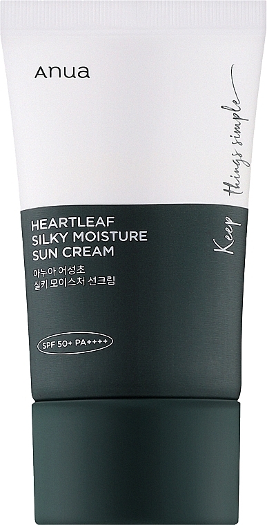 Krem przeciwsłoneczny do skóry wrażliwej, SPF 50+ PA++++ - Anua Heartleaf Silky Moisture Sun Cream — Zdjęcie N1