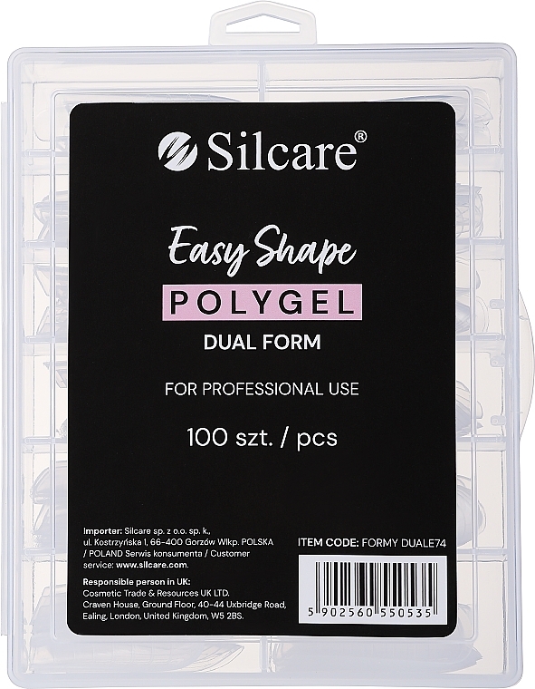 Formy wielokrotnego użytku do przedłużania paznokci - Silcare Easy Shape Polygel Dual Form — Zdjęcie N1