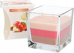Świeca zapachowa trójwarstwowa w szkle Jabłko i cynamon - Bispol Scented Candle Apple & Cinnamon — Zdjęcie N2