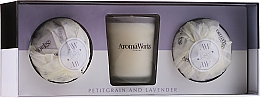 Kup Zestaw - AromaWorks Light Range Petitgrain & Lavender & Mini Aromabomb Gift Set (candle 10 ml + 2 x bomb 175 g)