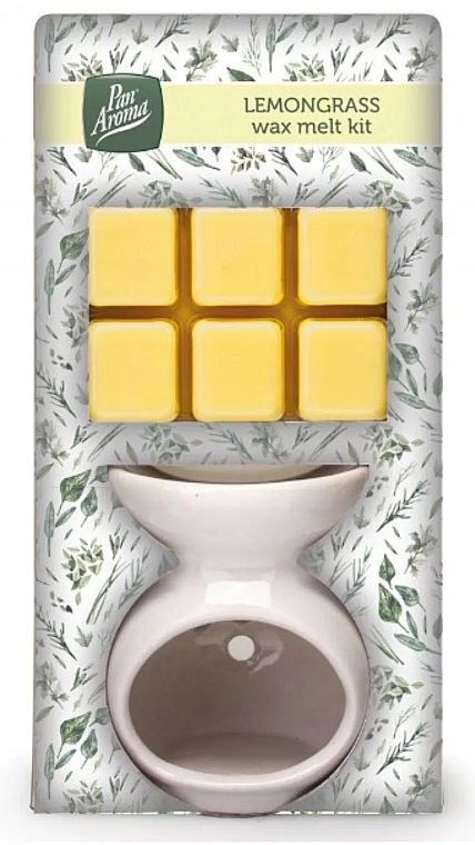Zestaw do aromaterapii z woskiem i kominkiem z trawą cytrynową - Pan Aroma Wax Melt Burner Kit Lemongrass — Zdjęcie N1