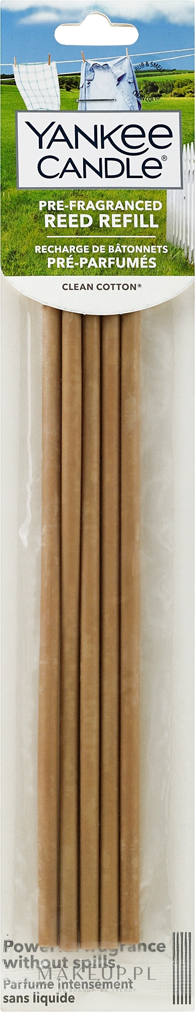 Patyczki zapachowe - Yankee Candle Clean Cotton Pre-Fragranced Reed Refill — Zdjęcie 5 szt.