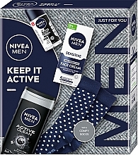 Zestaw - NIVEA MEN Keep It Active 2024 (f/cr/75ml + deo/50ml + sh/gel/250ml + socks/2pcs) — Zdjęcie N1